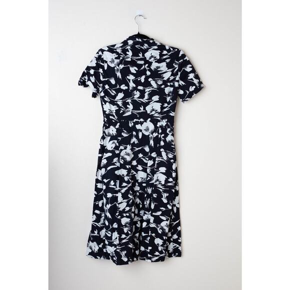 Jason Wu x RTR Black White Floral Collared 100% Cotton Dress - Picture 3 of 6